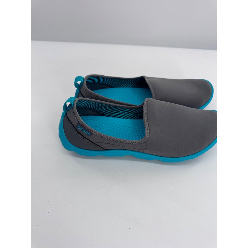 Crocs Duet Busy Day Slip On Shoes Womens Size 8 Grey Blue Comfort Flats 200234 - Picture 4 of 10